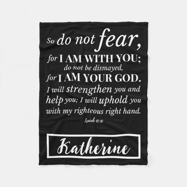 Personalized Inspirational Christian Bible Verse Fleece Blanket (Front)