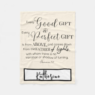 Personalized Inspirational Christian Bible Verse Fleece Blanket