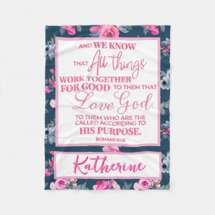 Personalized Inspirational Christian Bible Verse Fleece Blanket