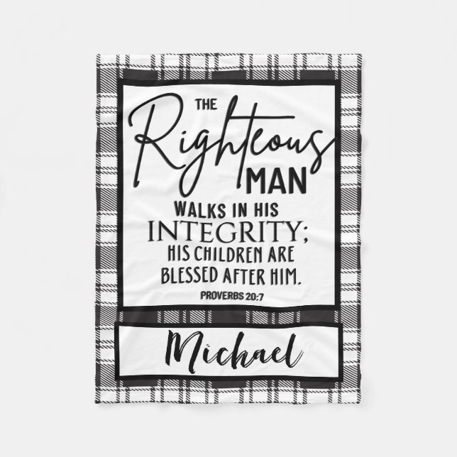 Personalized Inspirational Christian Bible Verse Fleece Blanket (Front)