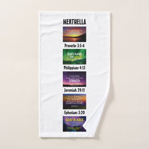 Personalized Inspirational Christian Scripture Hand Towel