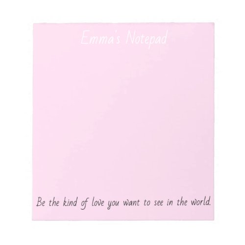 Personalized Inspirational Notepad