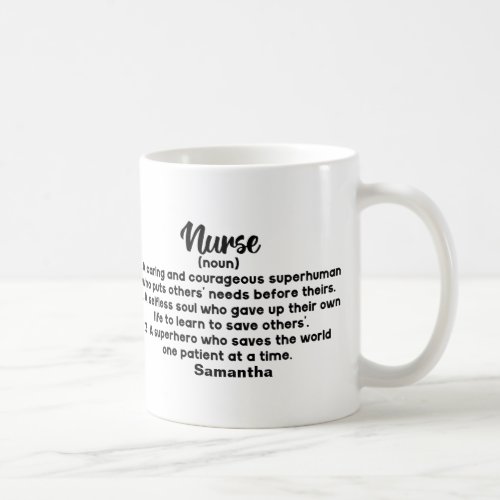 Personalized Inspirational Nurse Definition  Coffee Mug