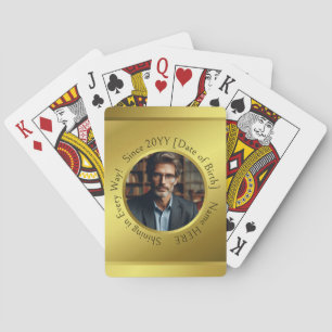 Personalized, Inspirational Photo Shining Birthday Poker Cards
