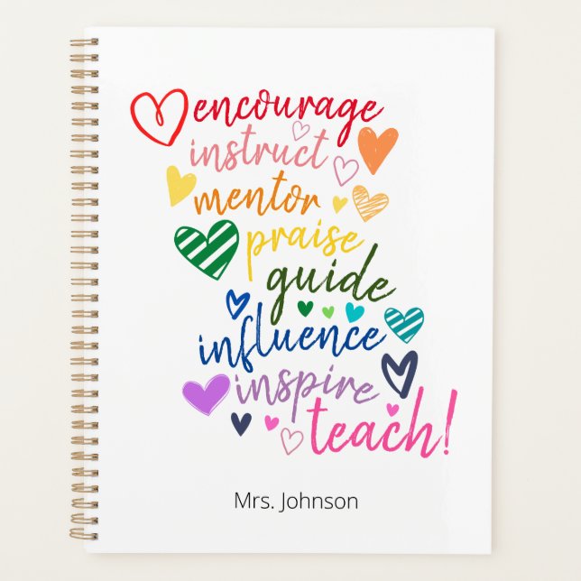 Personalized Inspirational Quote Teacher Planner (Front)