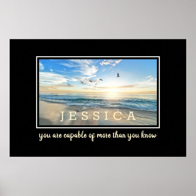 Personalized Inspirational Quotes You Are Capable Poster (Front)