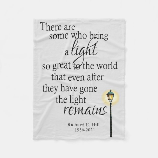 Personalized Inspirational The Light Remains Fleece Blanket (Front)