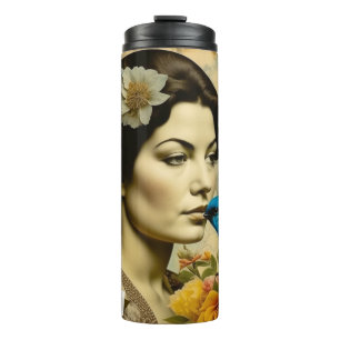 Personalized Inspirational Words and Vintage Lady Thermal Tumbler