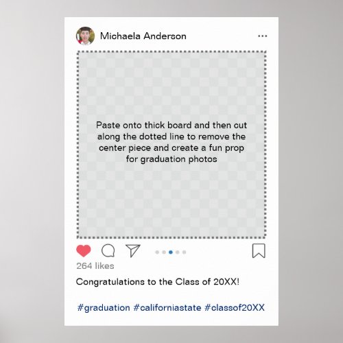 Personalized Instagram Graduation Photo Prop Poster