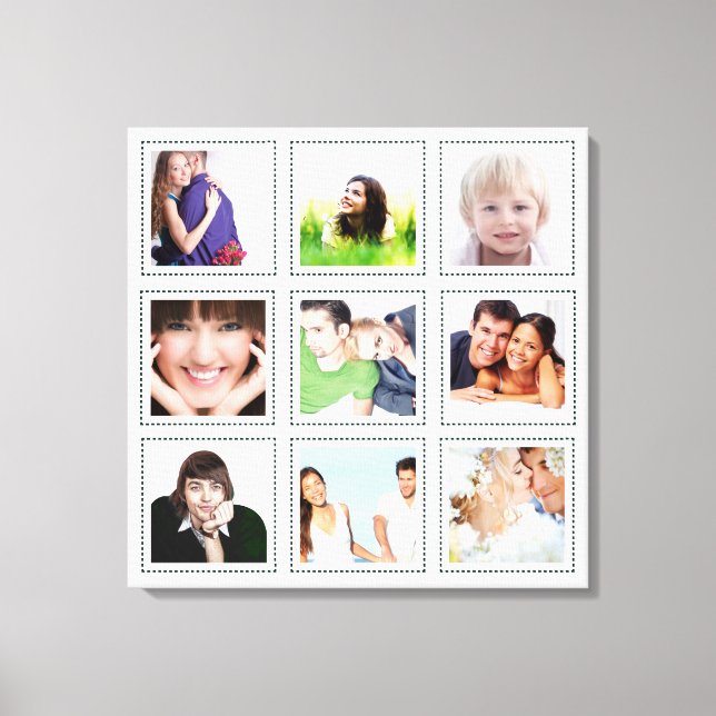 Personalized Instagram Photo Collage Canvas Print (Front)