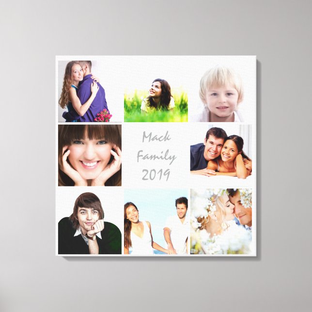 Personalized Instagram Photo Collage Canvas Print (Front)