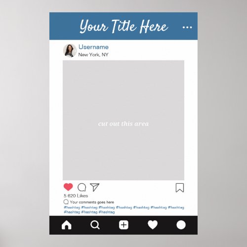 Personalized Instagram photo prop selfie frame Poster