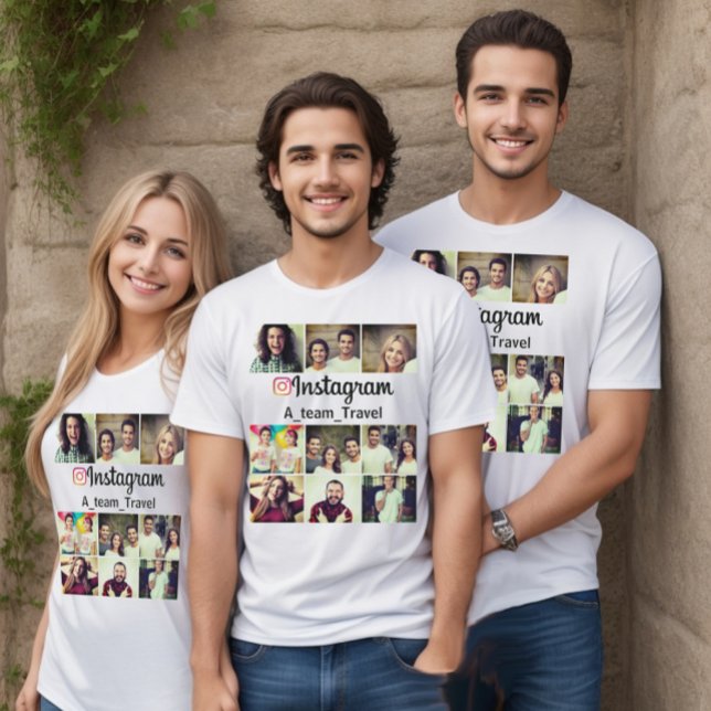 Personalized Instagram profile T-Shirt (Instagram logo and photo collage grid to increase your followers and likes. )
