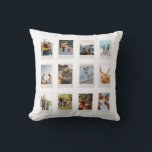 Personalized Instant Film 12 Photo Collage Throw Pillow<br><div class="desc">Create your own photo collage throw pillow featuring 12 of your favorite pictures in an instant film style frame.</div>