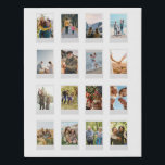 Personalized Instant Film 16 Photo Collage Faux Canvas Print<br><div class="desc">Create your own photo collage faux canvas print featuring 16 of your favorite pictures in an instant film style frame.</div>