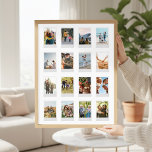 Personalized Instant Film 16 Photo Collage Poster<br><div class="desc">Create your own photo collage poster print featuring 16 of your favorite pictures in an instant film style frame.</div>