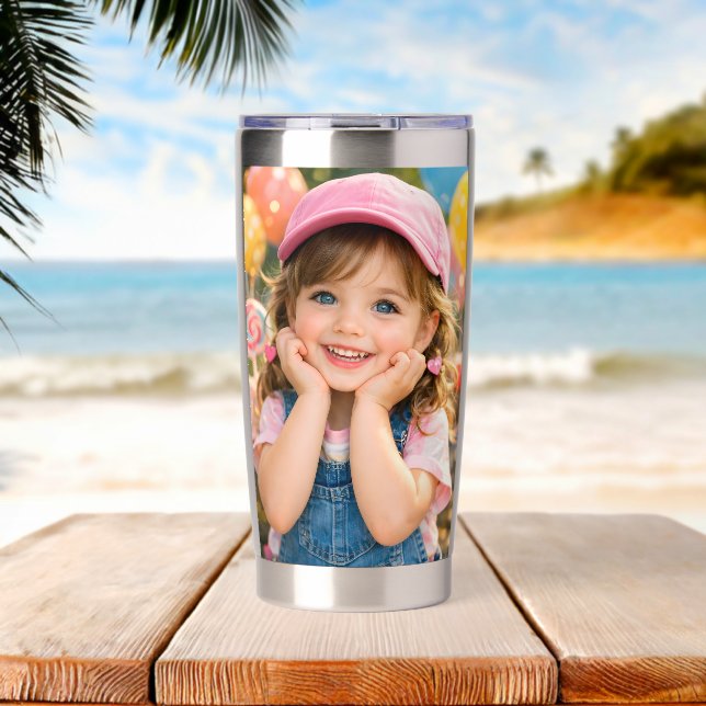 Personalized Insulated Tumbler with Custom Photo (Beach (Rotated))