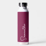 Personalized Insulated Water Bottle – Burgundy<br><div class="desc">Stay stylish and hydrated with this personalized insulated bottle, featuring your custom name in elegant white script on a rich burgundy background. With its double-wall construction, this bottle keeps beverages cold or hot for hours—making it perfect for daily use at work, the gym, or on the go. The minimalist design...</div>