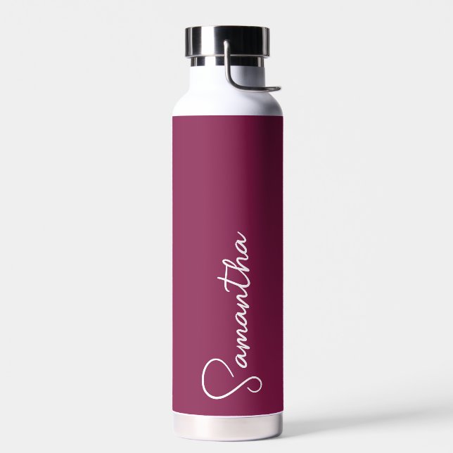 Personalized Insulated Water Bottle – Burgundy (Left)
