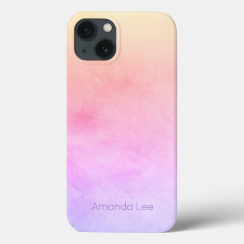 Personalized Intense Frosty Rainbow Blend Ombre iPhone 13 Case