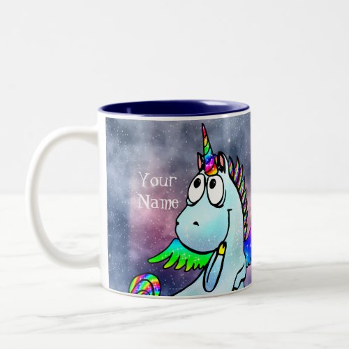 Personalized Inter_Galactic Christmas Snow Unicorn Two_Tone Coffee Mug