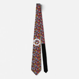 Personalized Interlocking Circular Pattern Neck Tie
