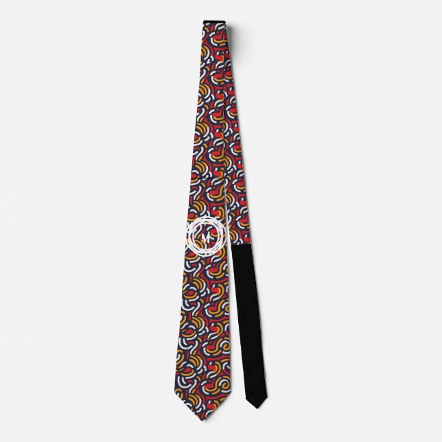 Personalized Interlocking Circular Pattern Neck Tie (Front)