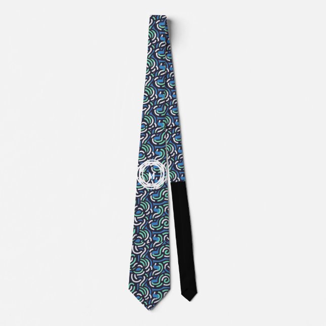 Personalized Interlocking Circular Pattern Neck Tie (Front)