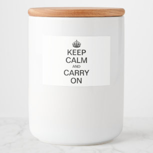 Personalized internet meme KEEP CALM and CARRY ON Food Label