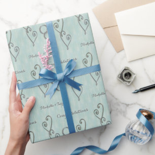 Personalized Intertwined Hearts Wedding Wrapping Paper