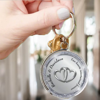 Personalized Intertwining Hearts Keychain by SharonCullars at Zazzle