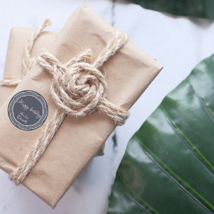 Personalized intricate dusty blue Gift Label