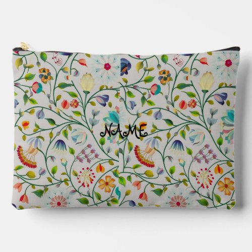 Personalized Intricate modern floral pattern Accessory Pouch