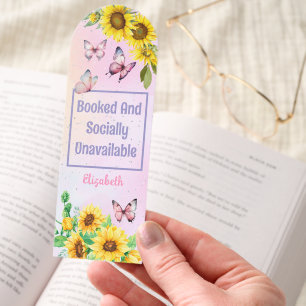 Personalized Introverts Sunflowers Butterfly Funny Bookmarks