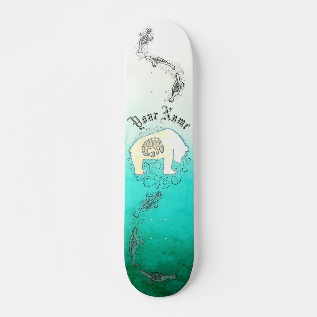 Personalized Inuit Seals and Polar Bear Skateboard (Front)