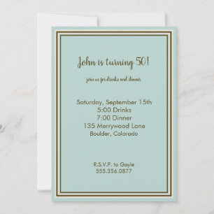 Personalized Invitation Brown and Aqua