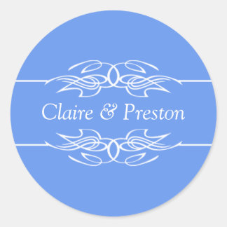 Personalized Invitation Cornflower Blue Classic Round Sticker