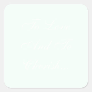 Personalized Invitations Mint Cream Square Sticker