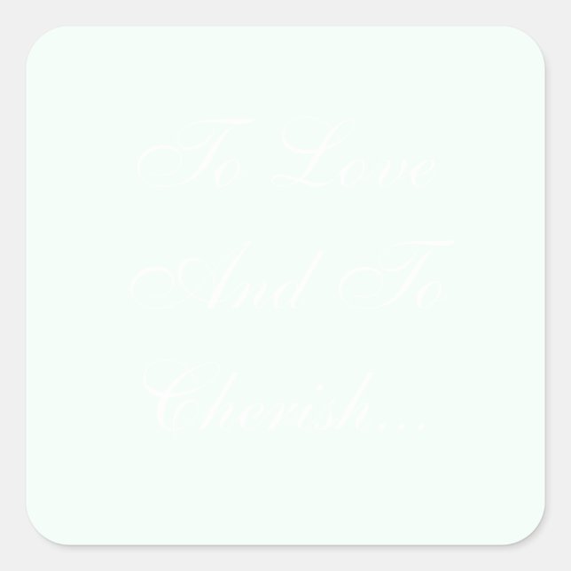 Personalized Invitations Mint Cream Square Sticker (Front)