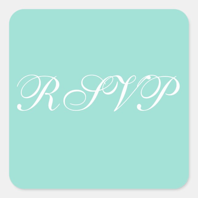 Personalized Invites Pale Robin Egg Blue Square Sticker (Front)