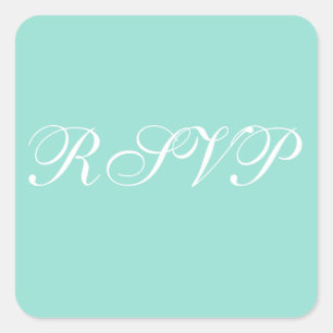 Personalized Invites Pale Robin Egg Blue Square Sticker