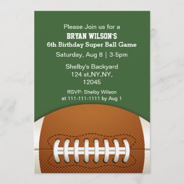 Personalized Invites Sports Party football theme