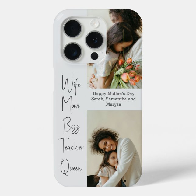 Personalized iPhone Case with Photo Collage | Text (Back)