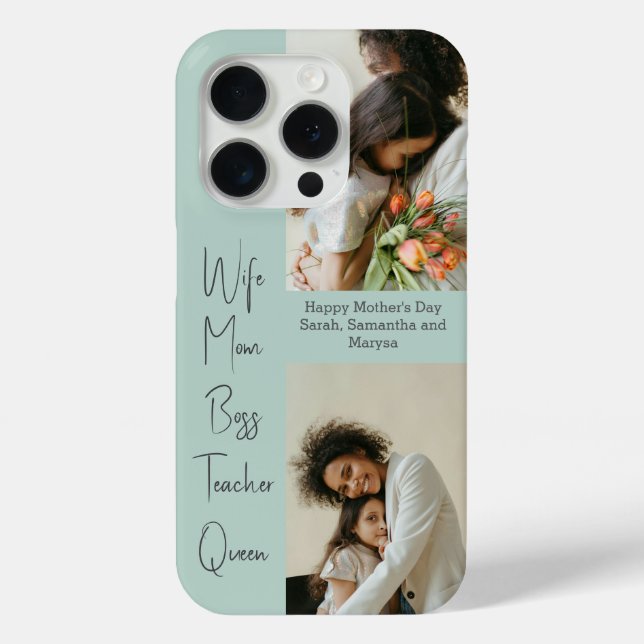 Personalized iPhone Case with Photo Collage | Text (Back)