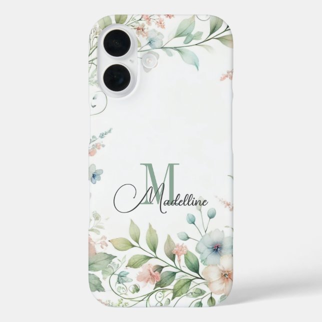 Personalized iPhone Case with Wild Small Flowers (Back)