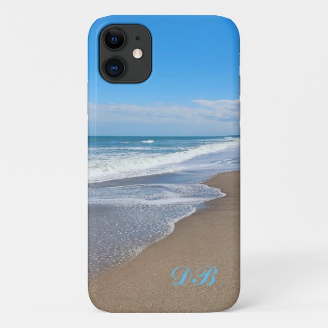 Personalized iPhone / iPad case with beach waves (Back)