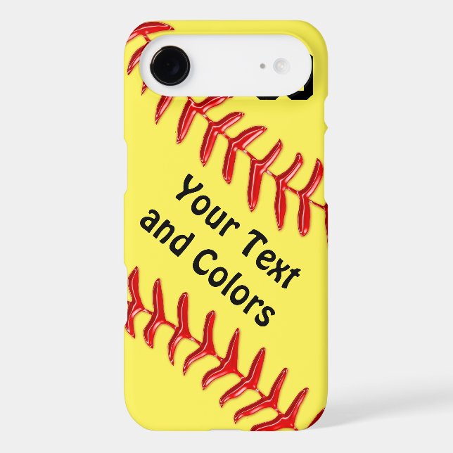 Personalized iPhone Softball Phone Cases (Back)