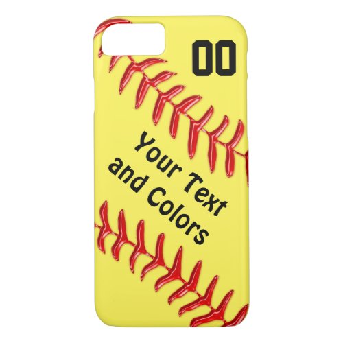 Personalized iPhone Softball Phone Cases