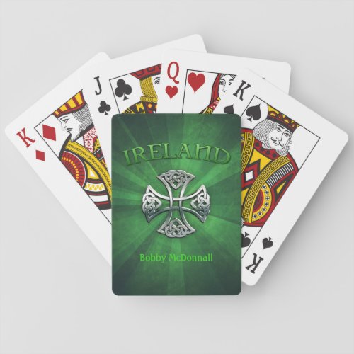 Personalized Ireland Celtic Cross Poker Cards