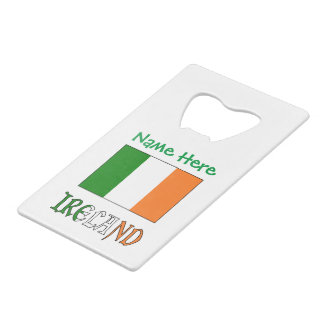 Personalized Ireland Flag Heritage Credit Card Bottle Opener